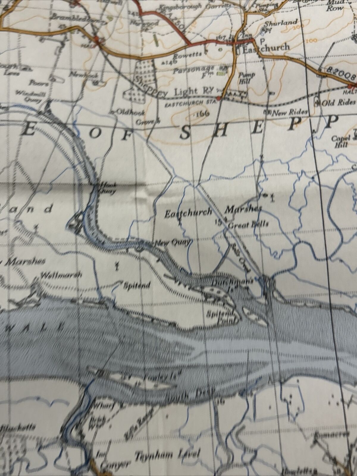 CHATHAM & MAIDSTONE Ordnance Survey Cloth Sixth Series One inch 1940 Sheet 172