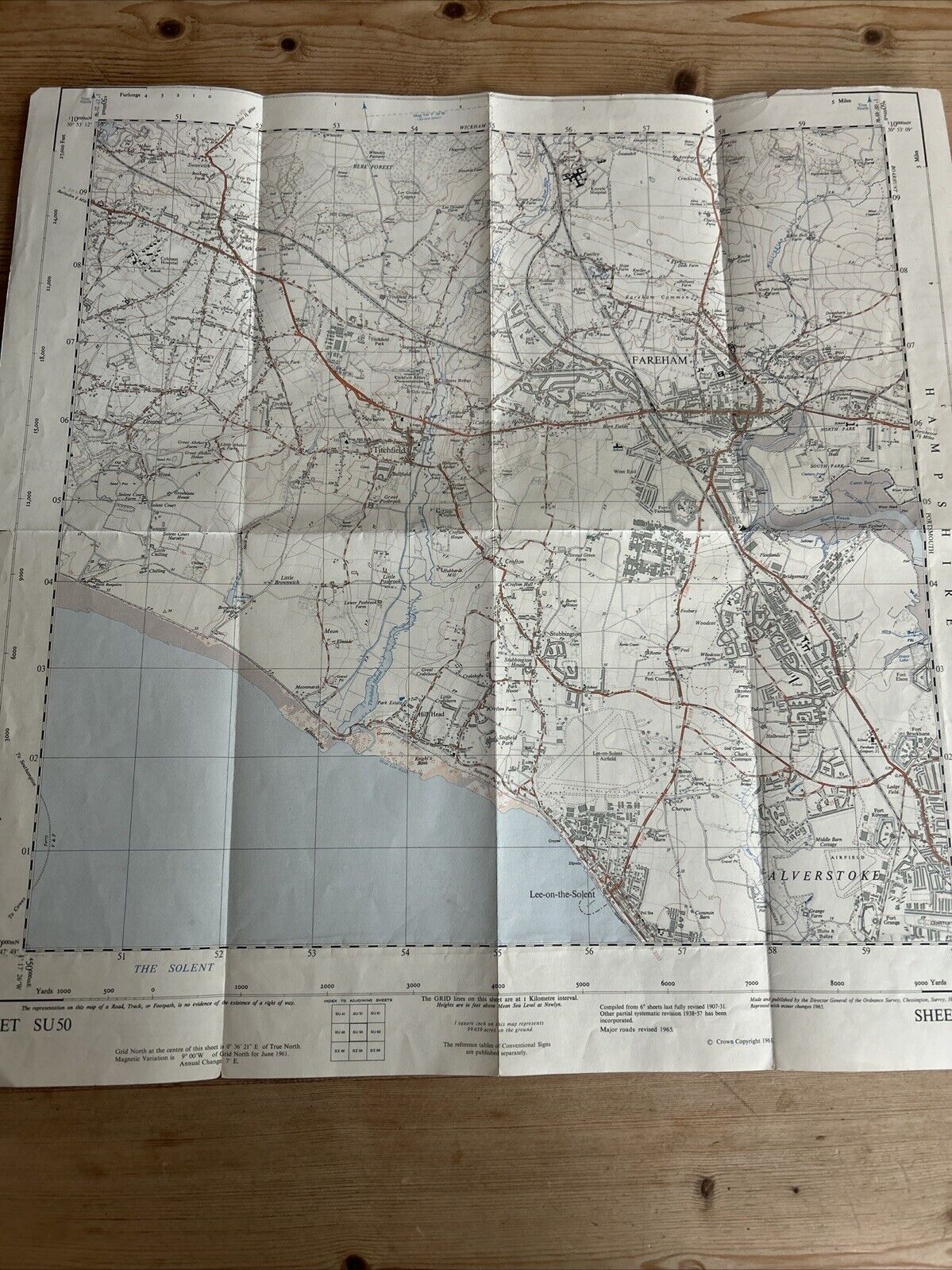 FAREHAM Ordnance Survey First Series Sheet SU50 1:25,000 1961 Alverstoke