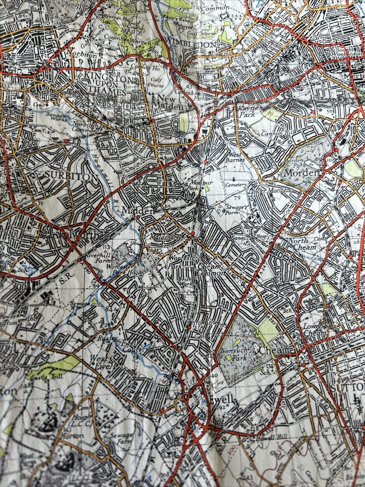 LONDON SOUTH WEST Ordnance Survey Cloth 1 Inch Map 1945 Sixth Edition Sheet 170