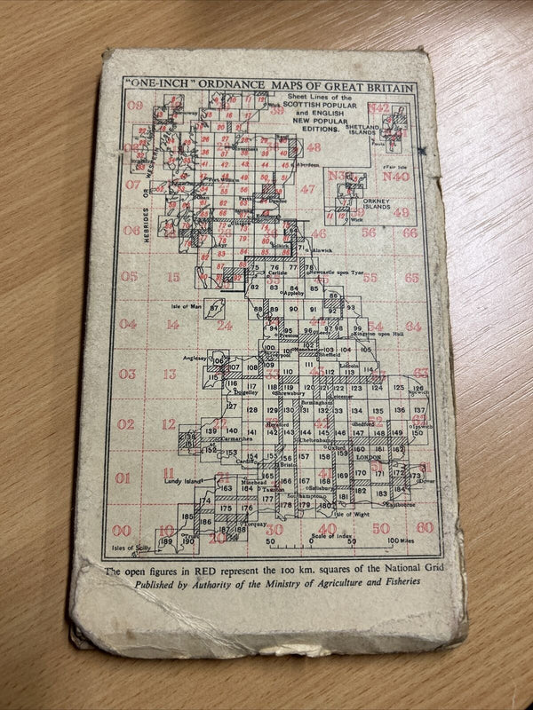 NORWICH Ordnance Survey Cloth One Inch Map 1945 Sixth Edition Sheet 126 Runham