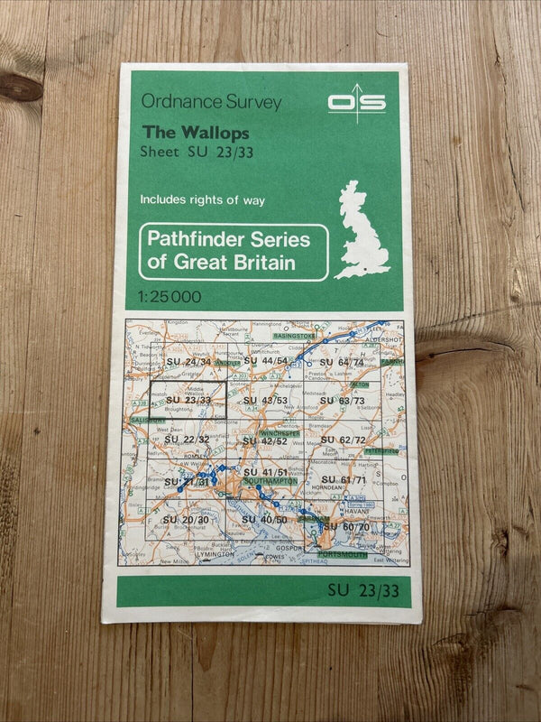 THE WALLOPS Pathfinder Ordnance Survey SU23/33 1:25000 1980 Stockbridge Boscombe