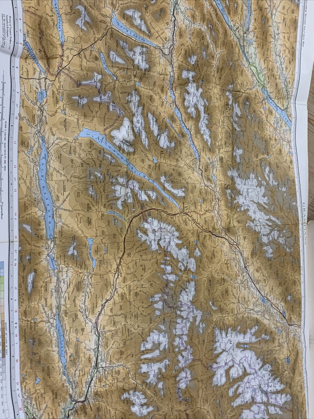 GRAMPIANS - Bartholomew Half Inch Map No 51 Scotland  1971 Newtonmore Pitlochry