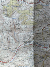 MONGOMERY & LLAN. WELLS Ordnance Survey CLOTH Map 1952 Sheet 128 Seventh Series