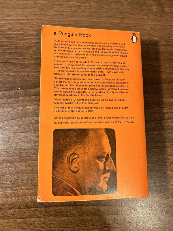 INSIDE RUSSIA TODAY, John Gunther, Penguin Books 1964 Soviet Khrushchev