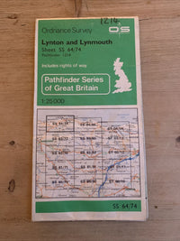 LYNTON & LYNMOUTH Pathfinder Ordnance Survey Sheet SS64/74 1:25000 1982