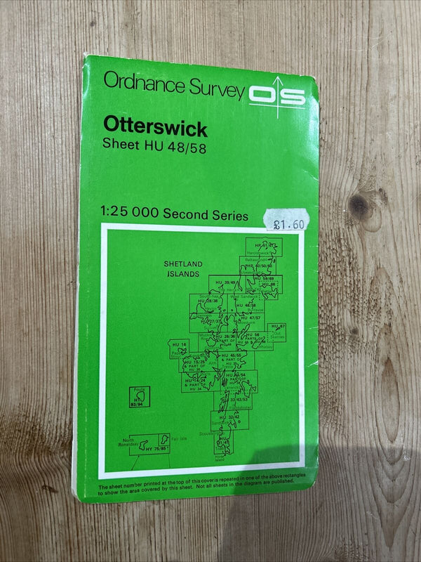 OTTERSWICK Ordnance Survey Second Series 1:25,000 Map HU48/58 1976 Shetland