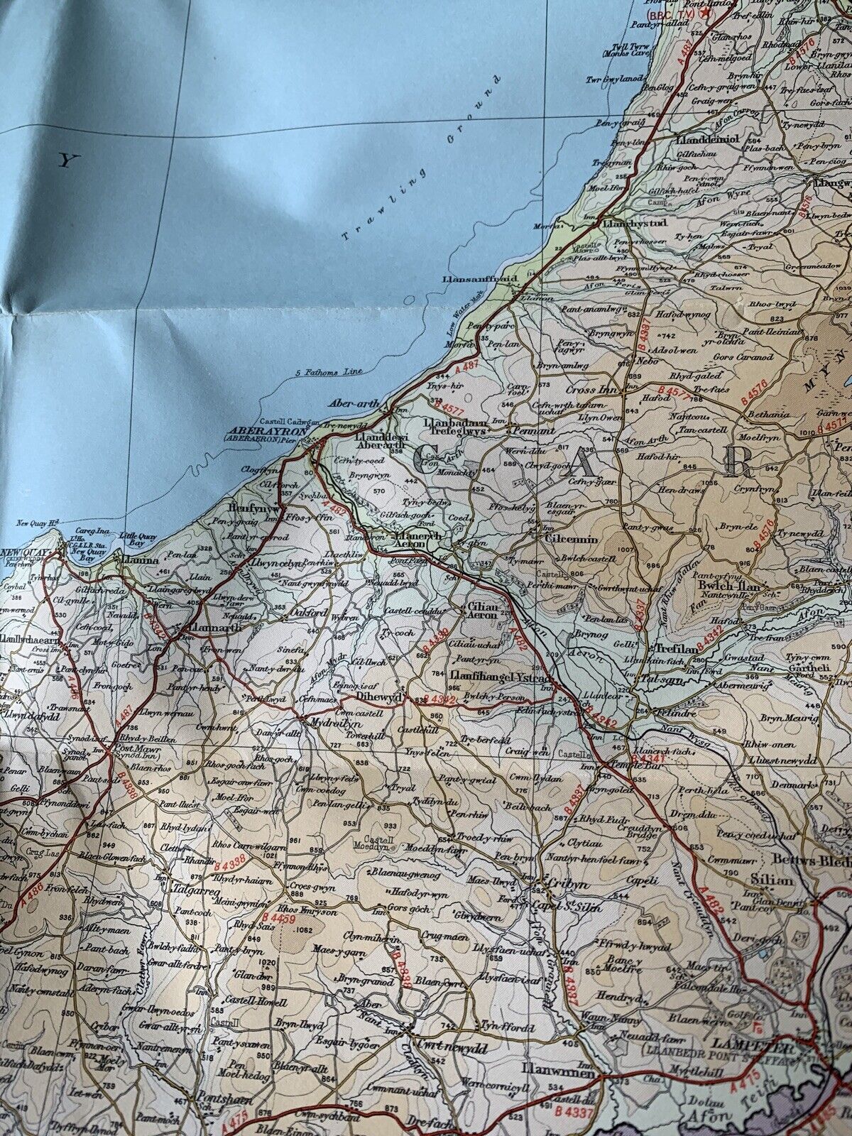 CARDIGAN South West Wales - Bartholomew Map No 17 1966 Look Great Framed