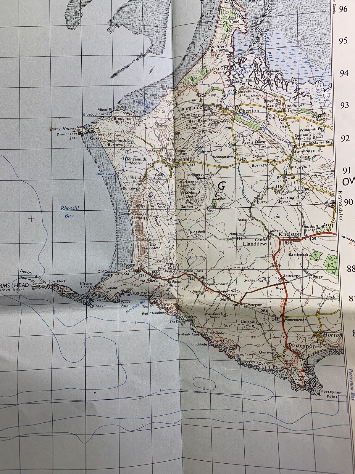 Carmarthen & Tenby South Wales -  Ordnance Survey Map One Inch 1966 Sheet 152