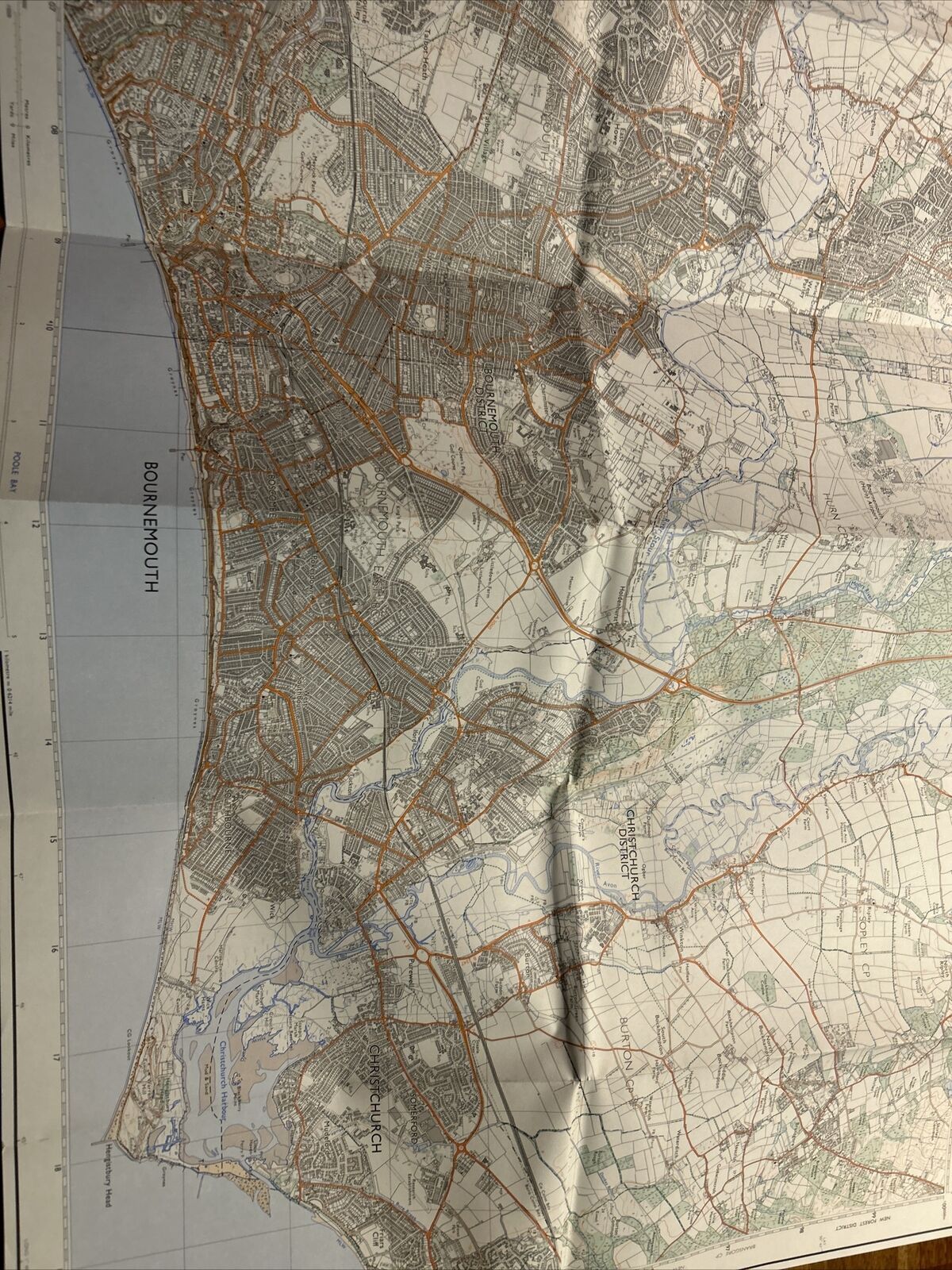 BOURNEMOUTH Ordnance Survey Second Series 1:25,000 Map SZ09/19 1976 Poole