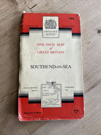 SOUTHEND ON SEA Ordnance Survey Seventh Series Cloth One inch 1957 Sheet 162