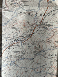 CLITHEROE Pendle Hill Ordnance Survey Sheet 34/74 1:25000 1946 Sawley