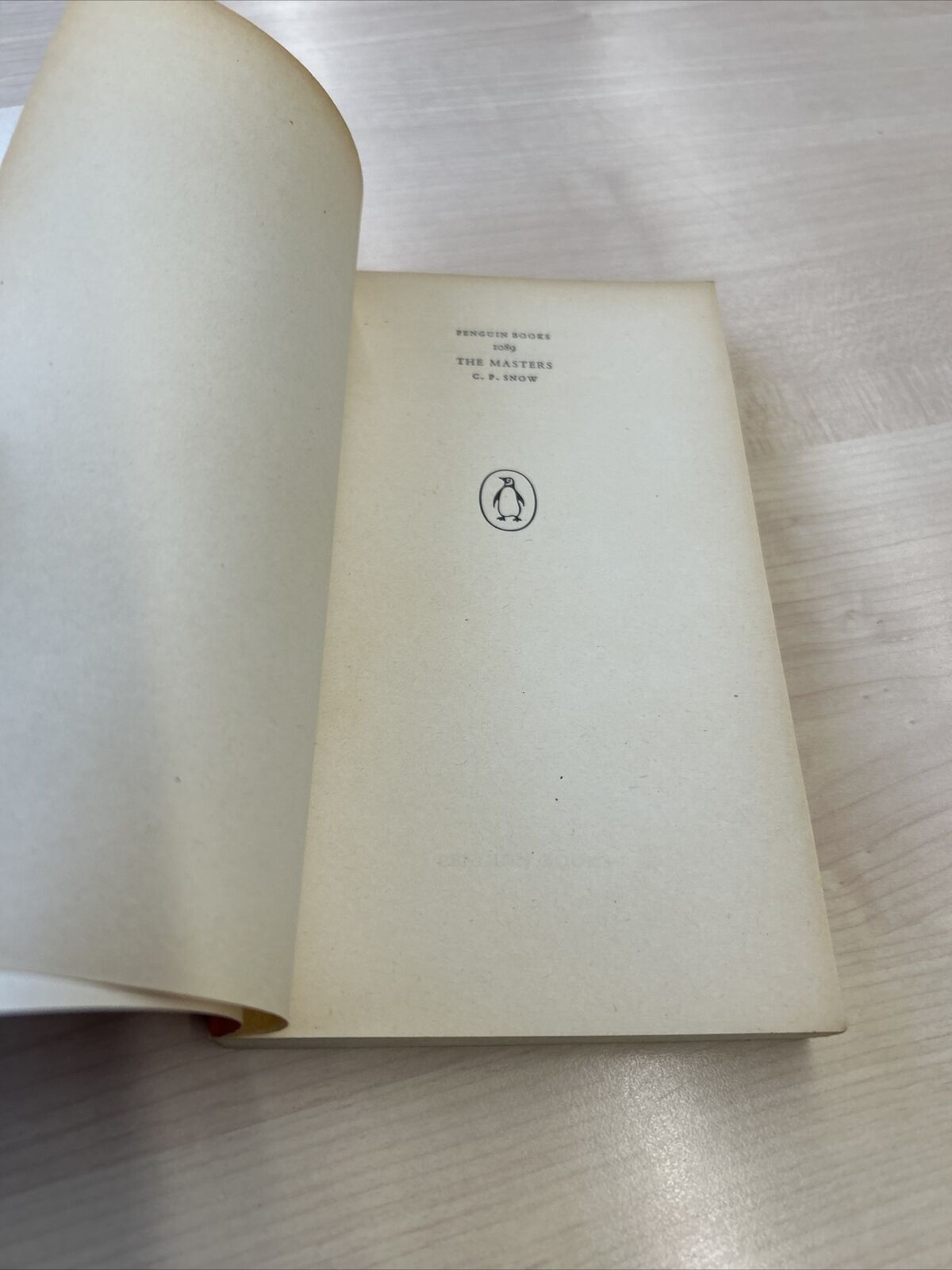 THE MASTERS - CP SNOW - Penguin Books No 1089 1963 Cambridge Master College