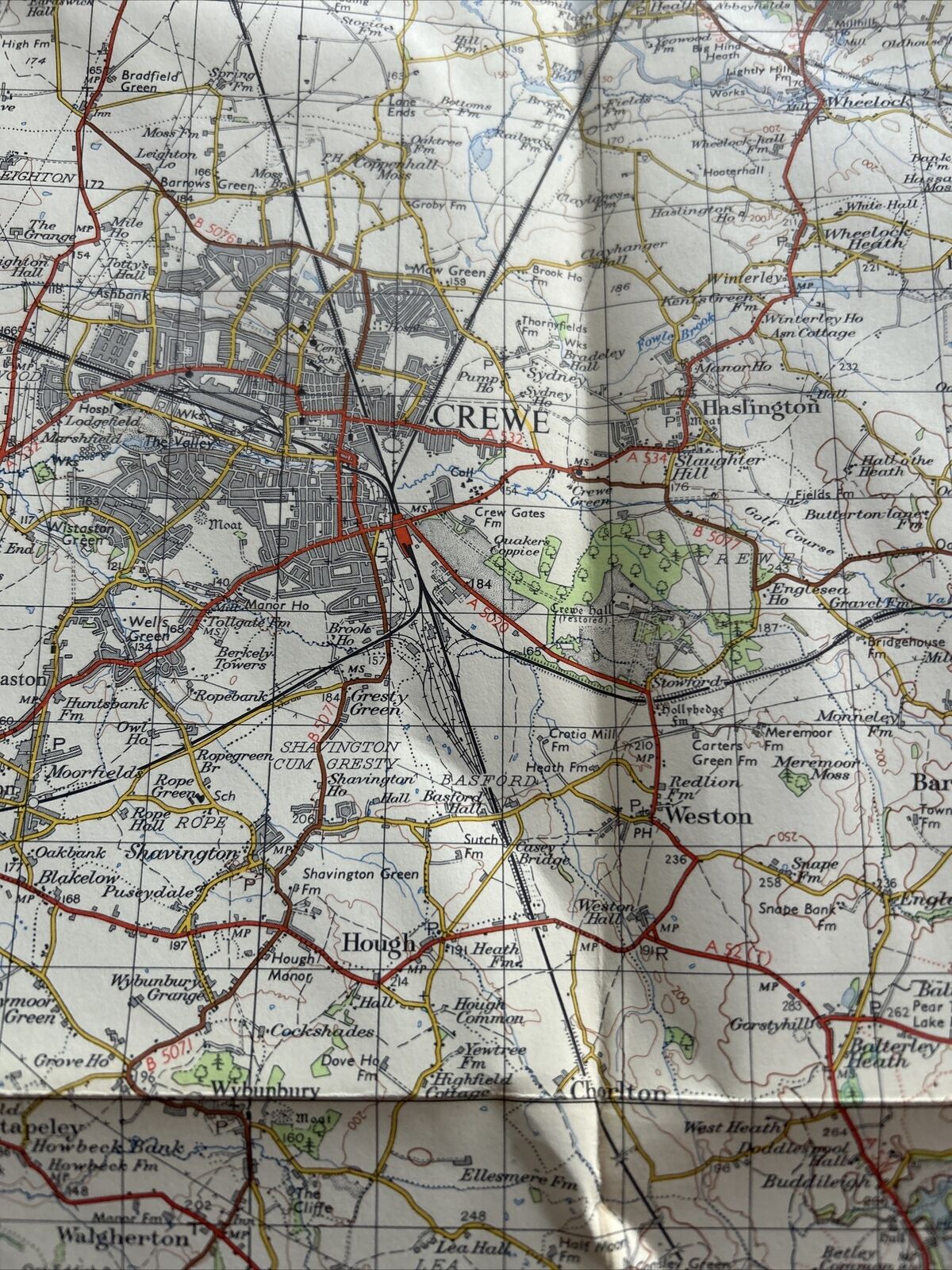 STOKE ON TRENT 1967 Edition Ordnance Survey One Inch Map No 110 Crewe Sandbach