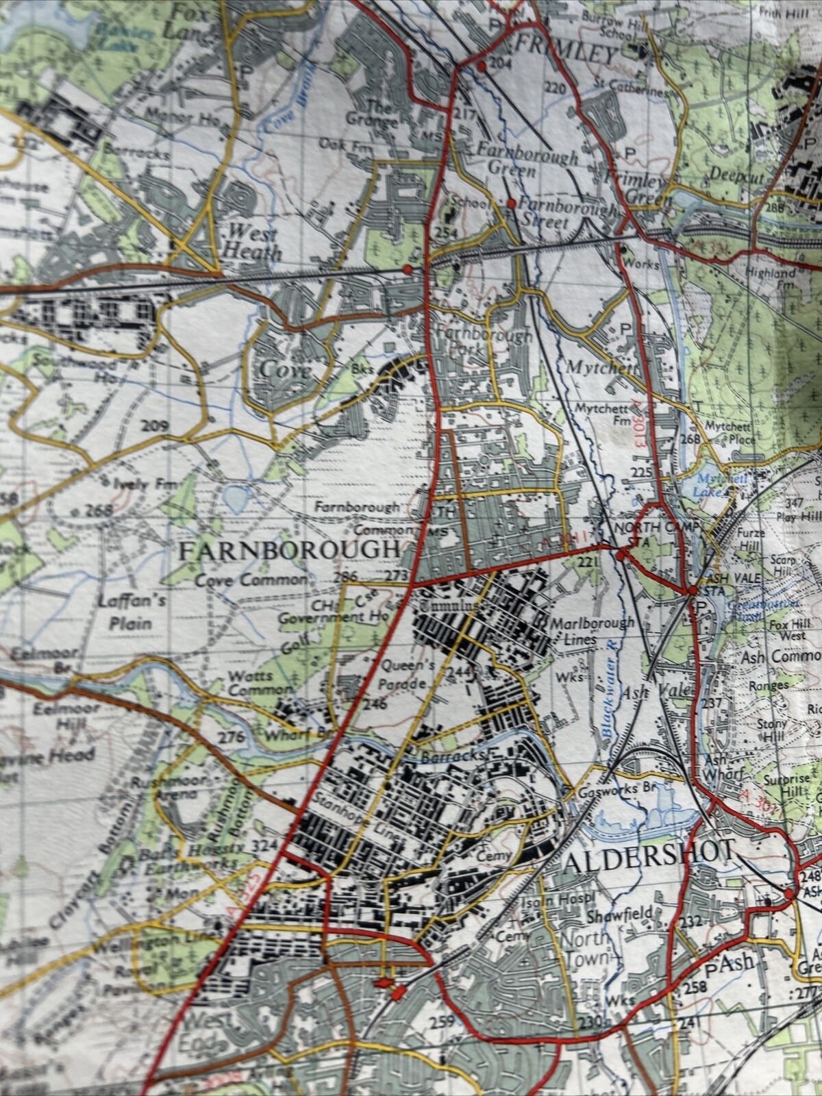 ALDERSHOT Ordnance Survey CLOTH Map 1959 Sheet 169 Seventh Series Godalming