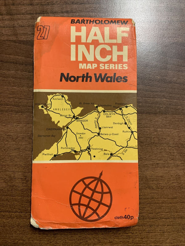 NORTH WALES Bartholomew - Half Inch Map 1971 No 27 Pwllheli Corwen CLOTH