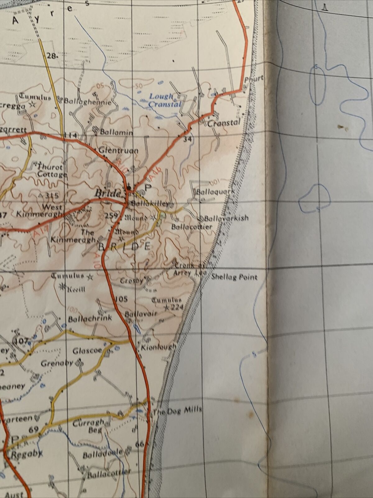 Isle Of Man - Ordnance Survey One Inch Map Sheet 87 1970