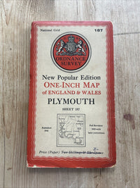 PLYMOUTH Ordnance Survey Paper Map 1946 Sixth Series Sheet 187 Tavistock Halwell