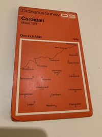 Cardigan South Wales - Ordnance Survey Map One Inch 1967 Sheet 139