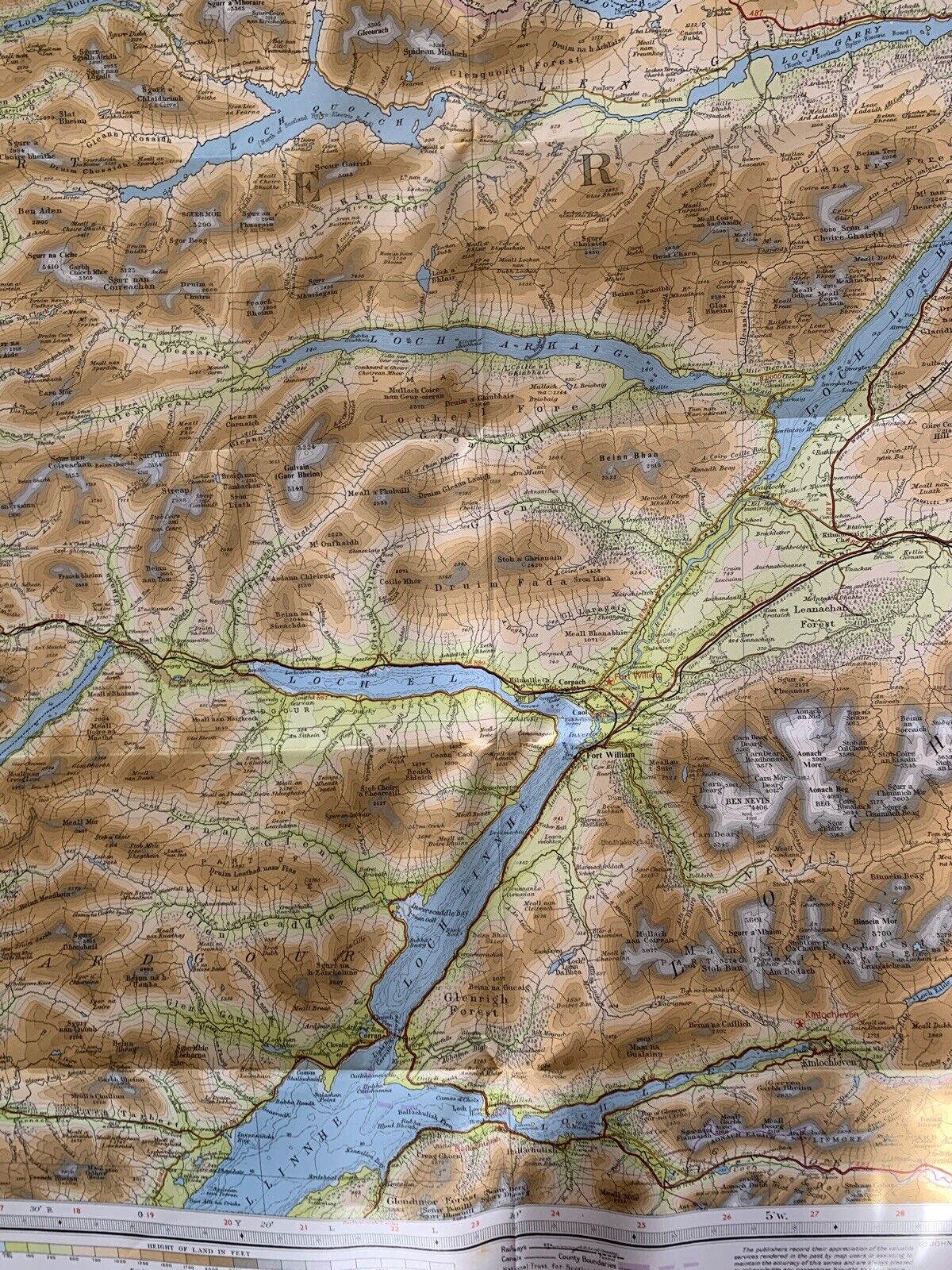 ARISAIG And LOCHABER  Bartholomew Half Inch Map No 50 - 1972