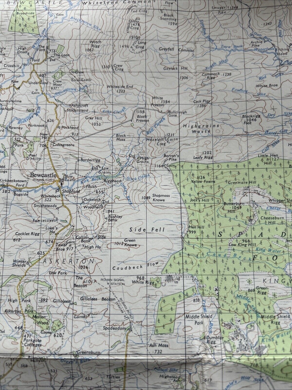 CARLISLE Ordnance Survey Seventh Series CLOTH One inch 1963 Sheet 76 Greenhead