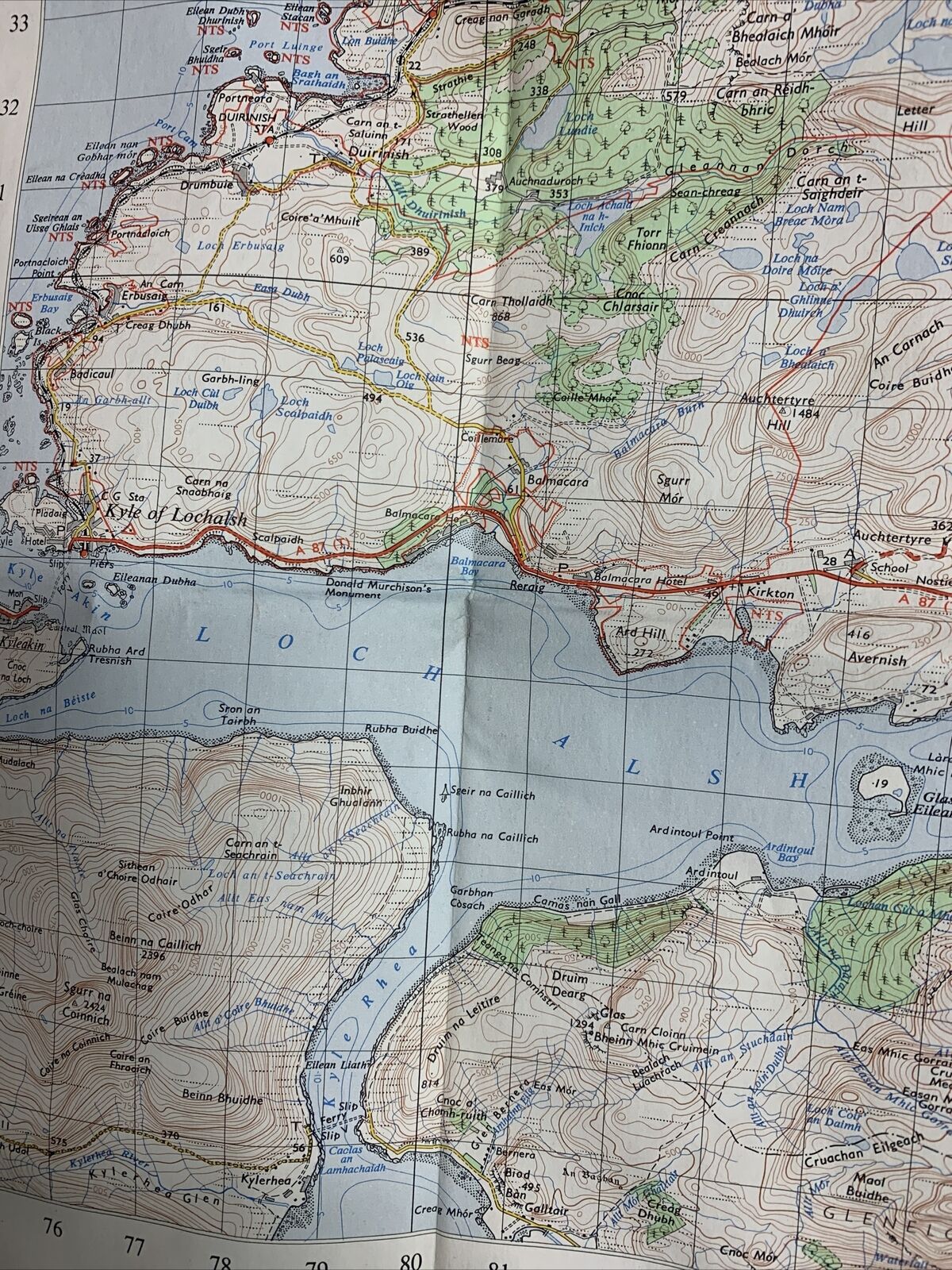 Lochcarron - Ordnance Survey Map One Inch 1957  Edition 1972 Print - Sheet 26