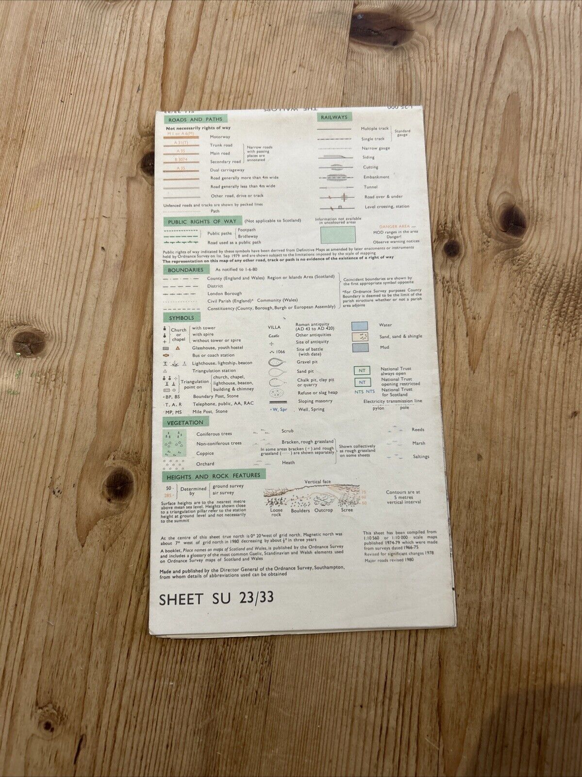 THE WALLOPS Pathfinder Ordnance Survey SU23/33 1:25000 1980 Stockbridge Boscombe