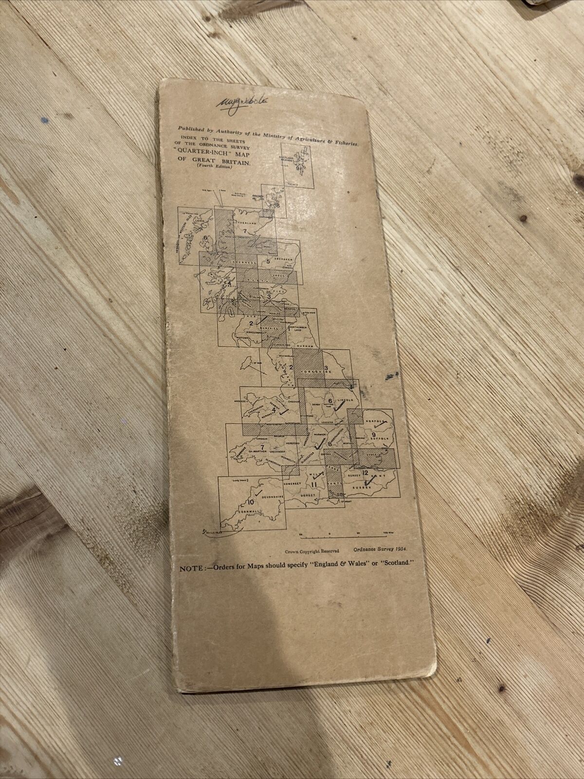 EAST ANGLIA 1935 Ordnance Survey CLOTH Sheet 9 Quarter Inch Map Fourth Edition