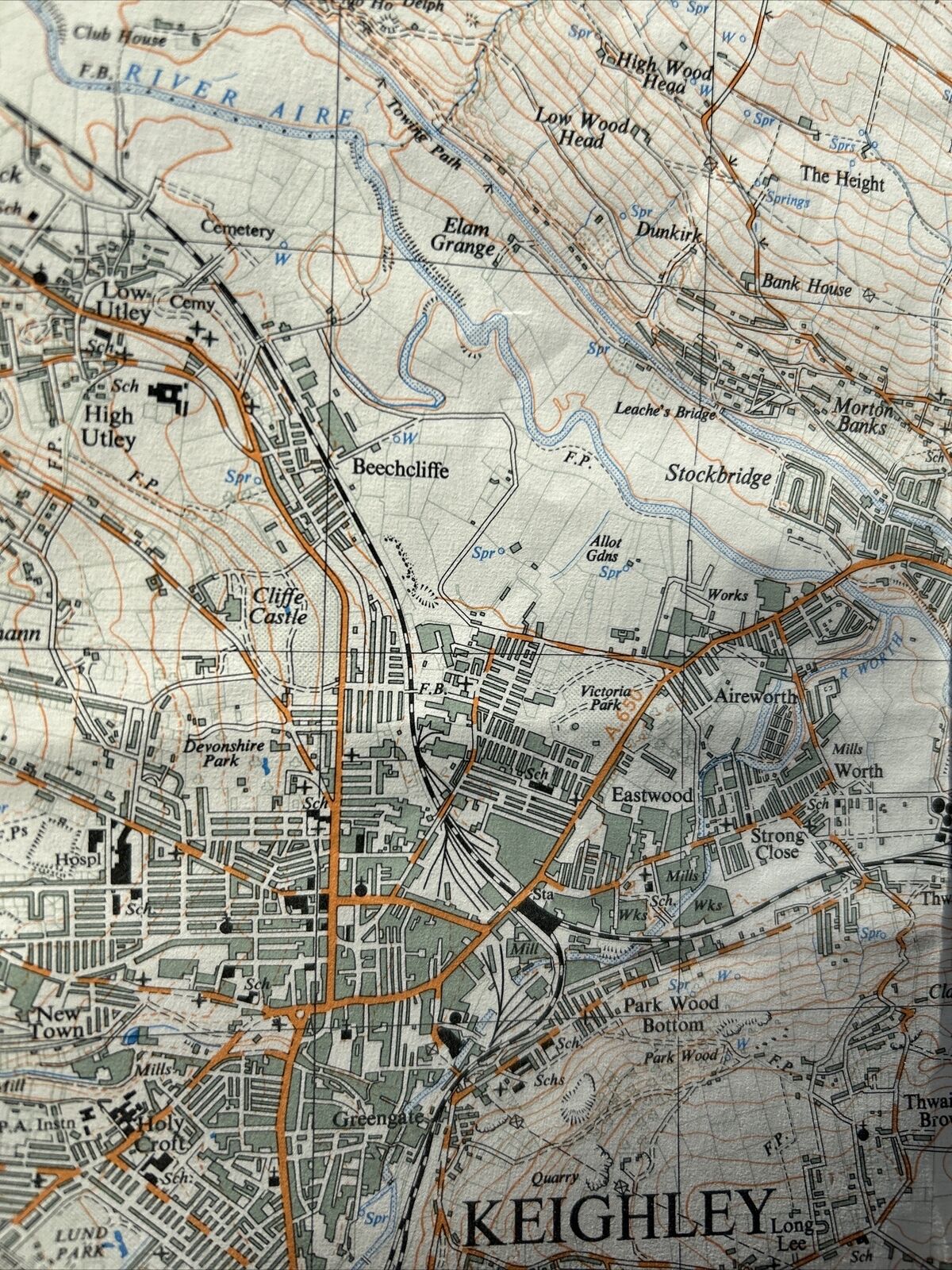 KEIGHLEY SILSDEN Ordnance Survey Sheet SE04 Map 1:25000 First Series 1952 Sutton