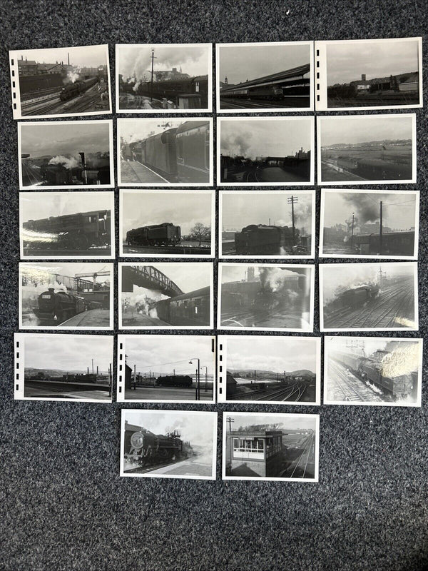 STREAM TRAIN 22 Black & White Photo Ephemera BUNDLE JOB LOT Hest Bank Lancashire