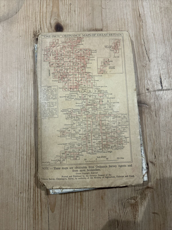 BRISTOL & NEWPORT Ordnance Survey Seventh Series CLOTH One inch 1949 Sheet 155