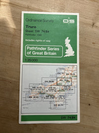 TRURO Pathfinder Ordnance Survey SW74/84 1:25,000 1977 Probus Chacewater