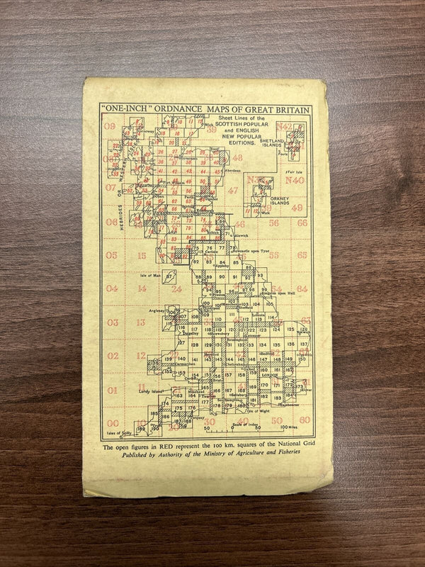 KESWICK Ordnance Survey Cloth One Inch Map 1947 Sixth Edition Sheet 82 Lakes