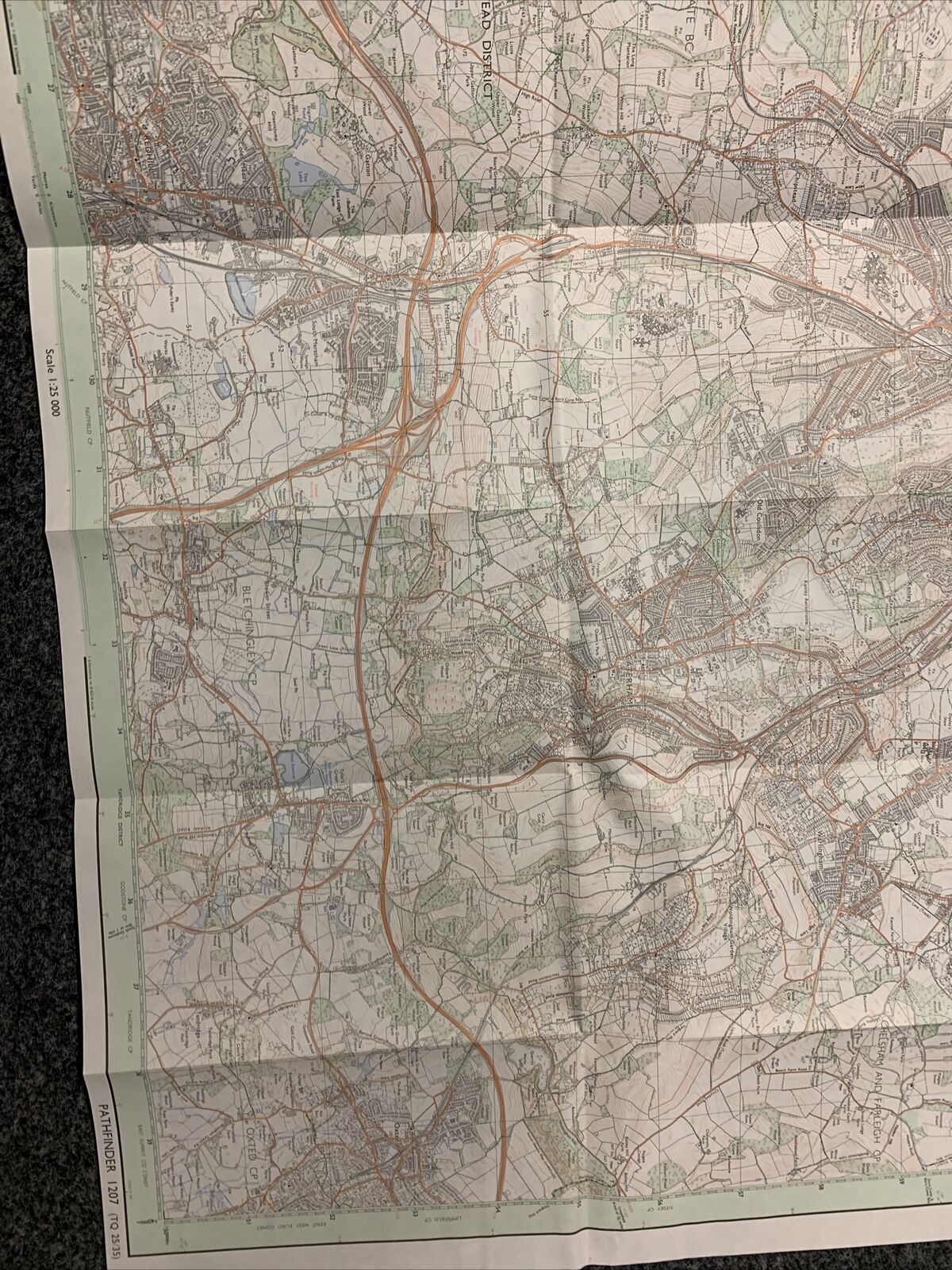 CATERHAM & Epsom Downs - Pathfinder Ordnance Survey 1:25000 1987 No 1207