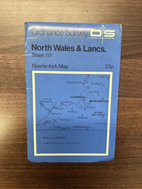 NORTH WALES & LANCASHIRE 1972  Ordnance Survey Quarter Inch Map Sheet 10