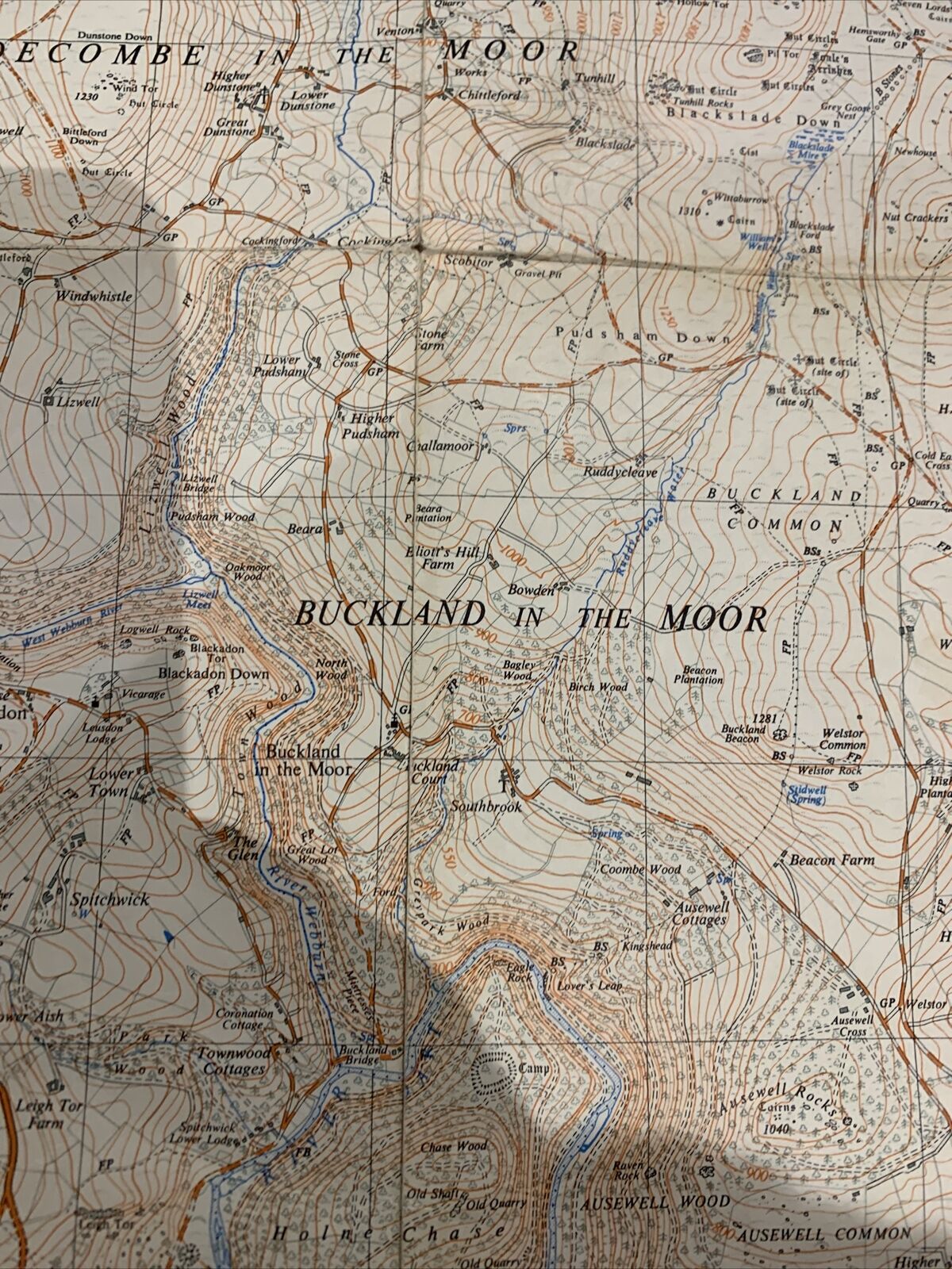 WIDECOMBE In The MOOR Ordnance Survey Sheet SX77 1:25000 1959 Devon Buckland