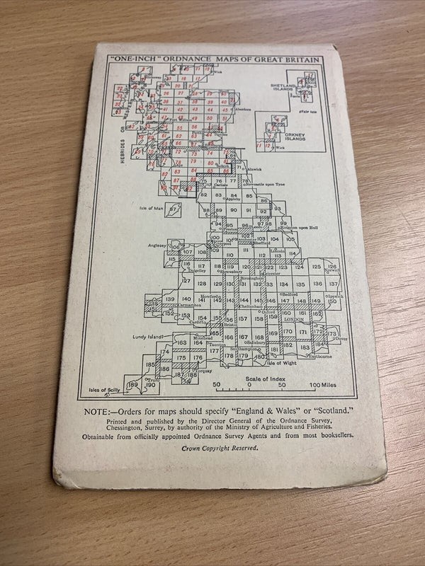 BUDE Cornwall Ordnance Survey Cloth Map 1946 Sixth Series No 174