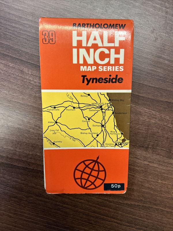 TYNESIDE Bartholomew Map 1971 Half Inch Paper No 39 Teeside Milburn Forest