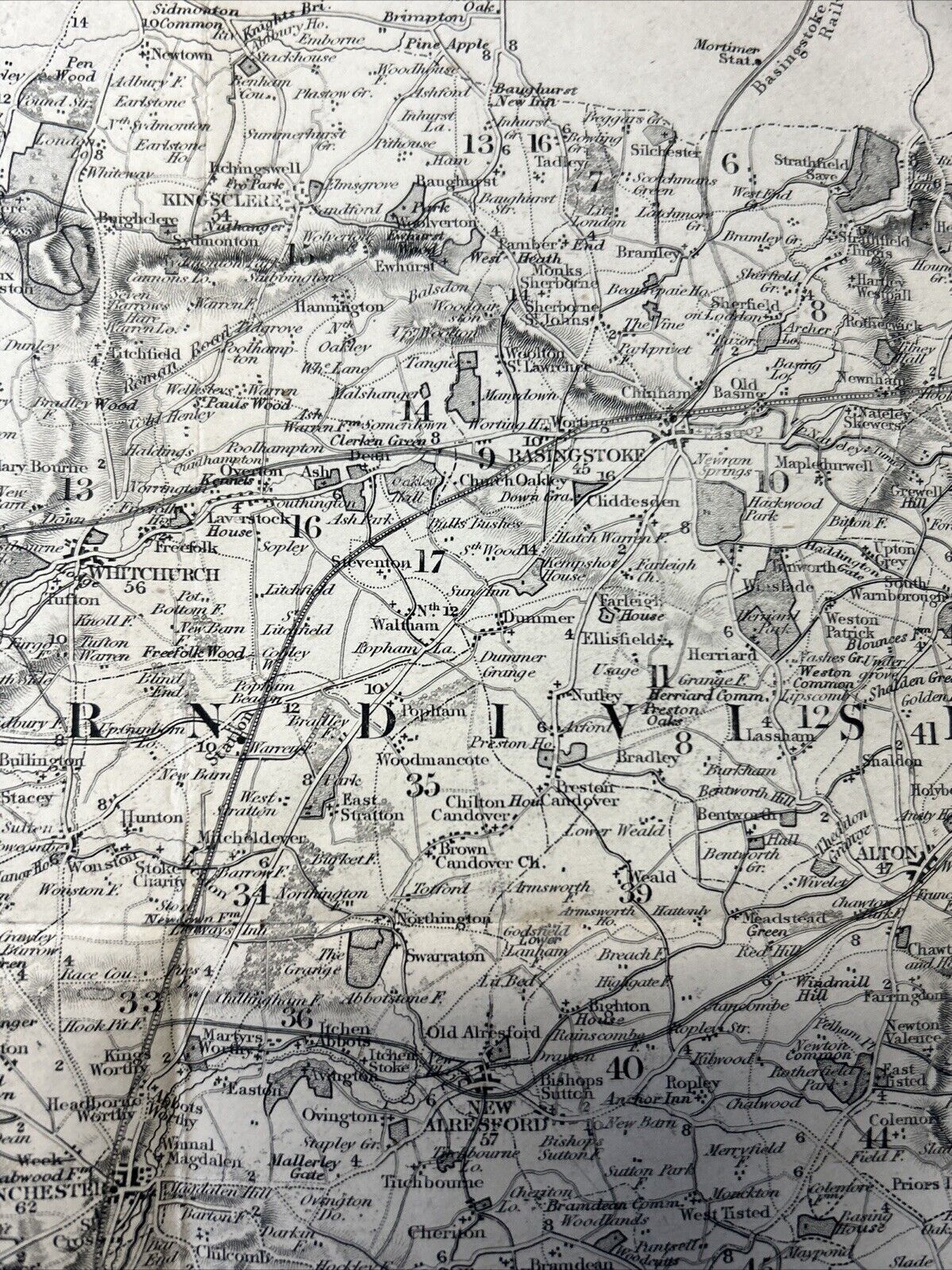 HAMPSHIRE & ISLE OF WIGHT Thomas Letts Reduced Ordnance Survey Map 1930?