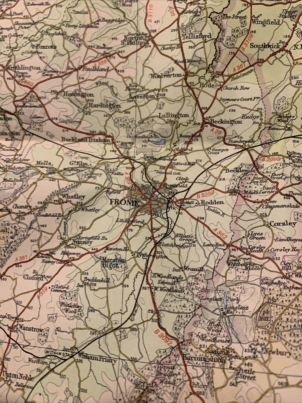 Bartholomew Half Inch Map No 7 North Somerset 1968 Bristol Bath Cardiff