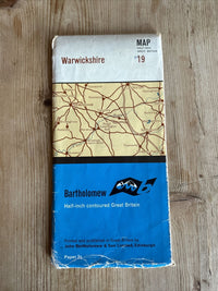 WARWICKSHIRE Bartholomew - Half Inch Map 1965 No 19 Coventry Northampton