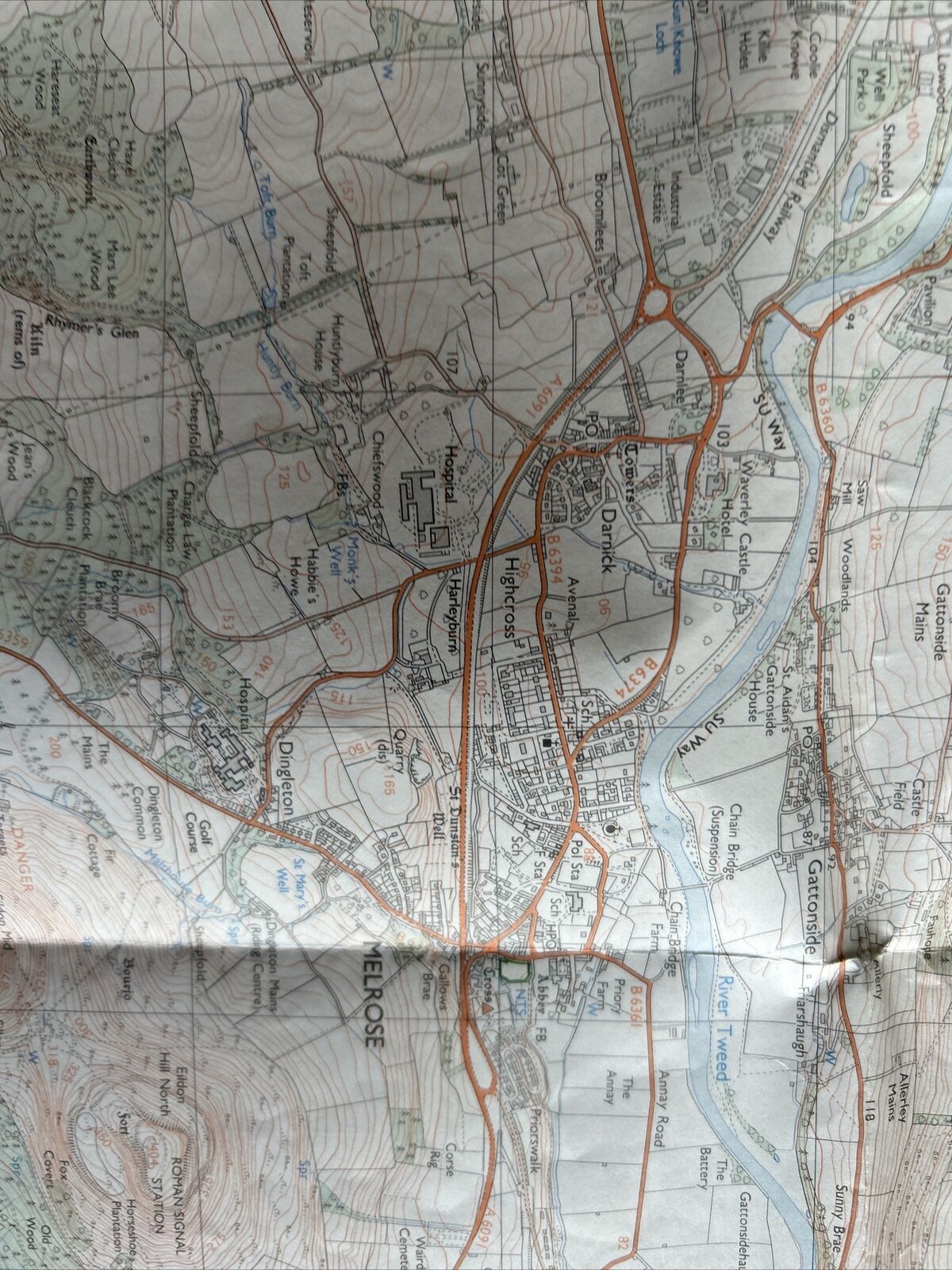 GALASHIELS & MELROSE Pathfinder 461 Ordnance Survey Sheet 1:25000 1989