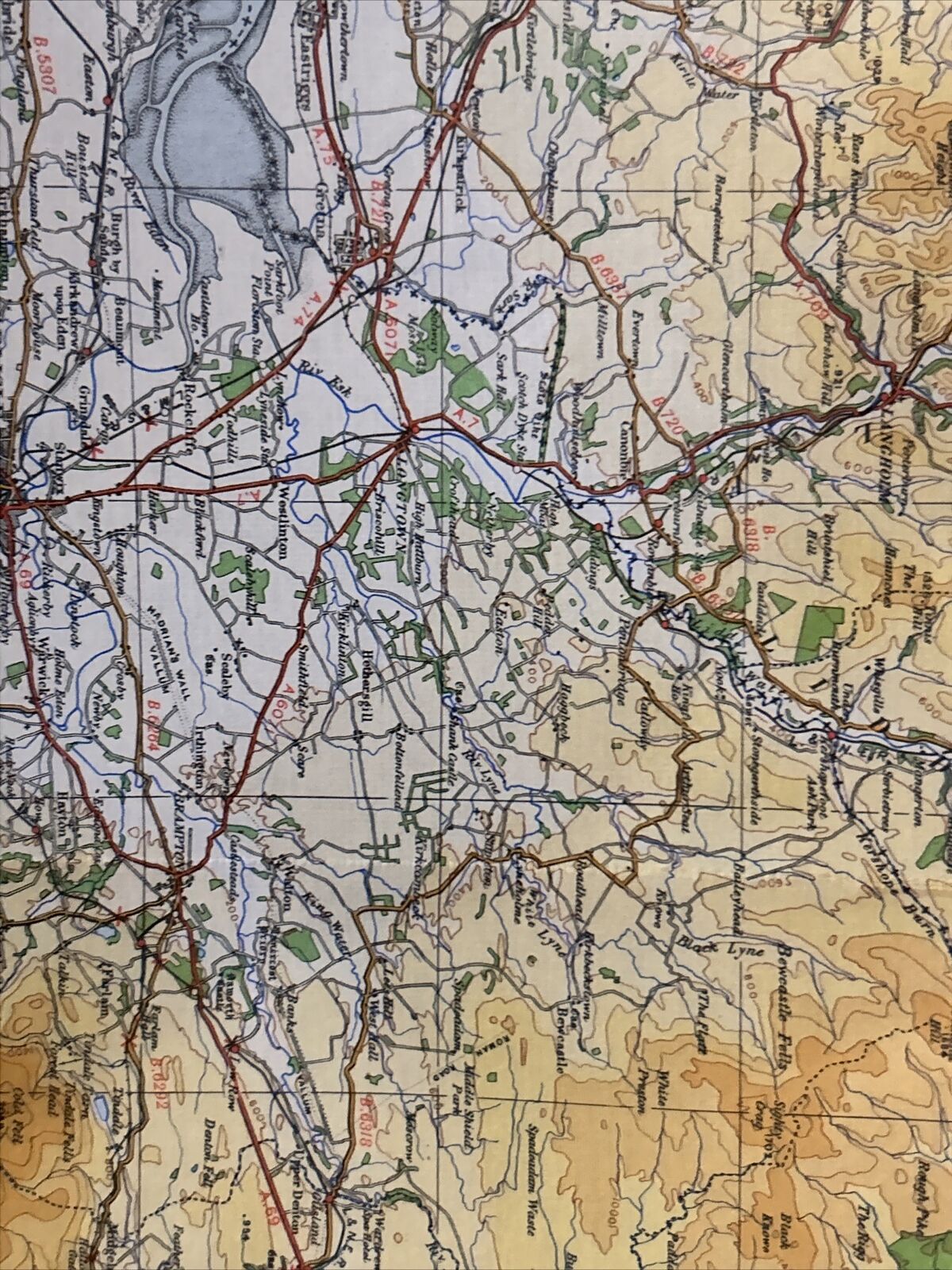 THE BORDER England Ordnance Survey CLOTH Sheet 1 Quarter Inch Map 4th Ed 1946