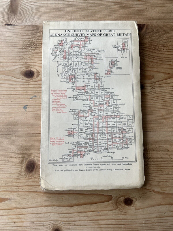 LANDS END Ordnance Survey CLOTH Seventh Series Map One Inch 1961 Sheet 189