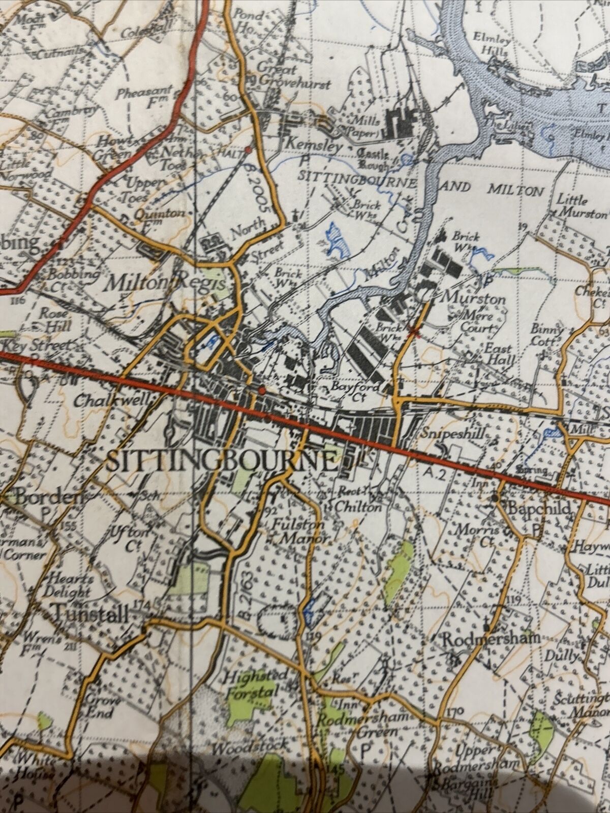 CHATHAM & MAIDSTONE Ordnance Survey Cloth Sixth Series One inch 1940 Sheet 172