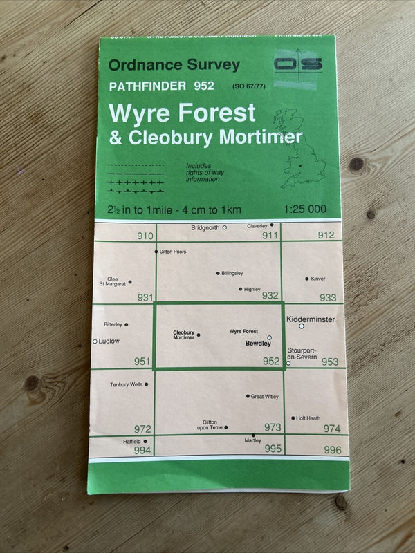 WYRE FOREST & CLEOBURY MORTIMER Pathfinder 952  Ordnance Survey 1:25,000 1991