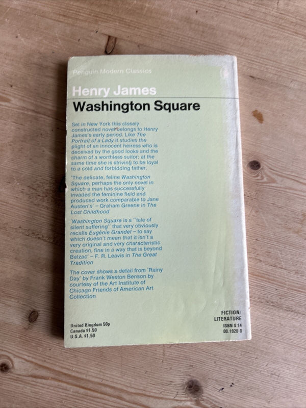 WASHINGTON SQUARE Henry James  Penguin Modern Classics 1977 New York