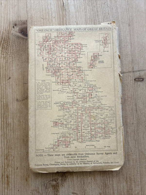 LOCH LINNHE Ordnance Survey Seventh Series CLOTH One inch 1956 Sheet 46