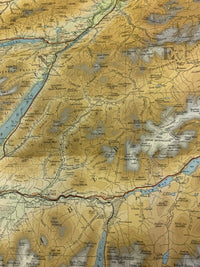 Grampians - Scotland Loch Ness Great Glen - No 51 Bartholomews Cloth Map 1965