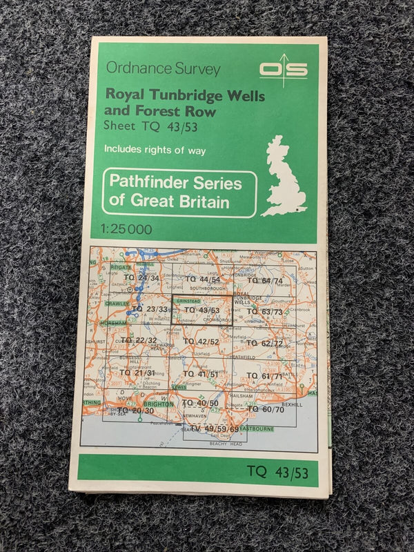 ROYAL TUNBRIDGE WELLS & FOREST ROW Ordnance Survey Map Pathfinder - 1982 TQ43/53