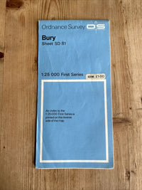 BURY Rochdale Ordnance Survey 1:25000 First Series Sheet SD81 1950 Whitworth